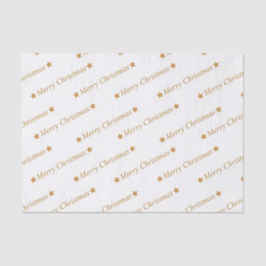 Gold Merry-kerstpapier met drukkerij Tissuepapier (Voorkant)