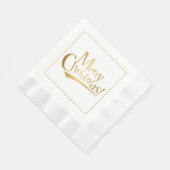 Gold Merry-kerstpapier Napkins Servet (Hoek)