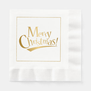 Gold Merry-kerstpapier Napkins Servet