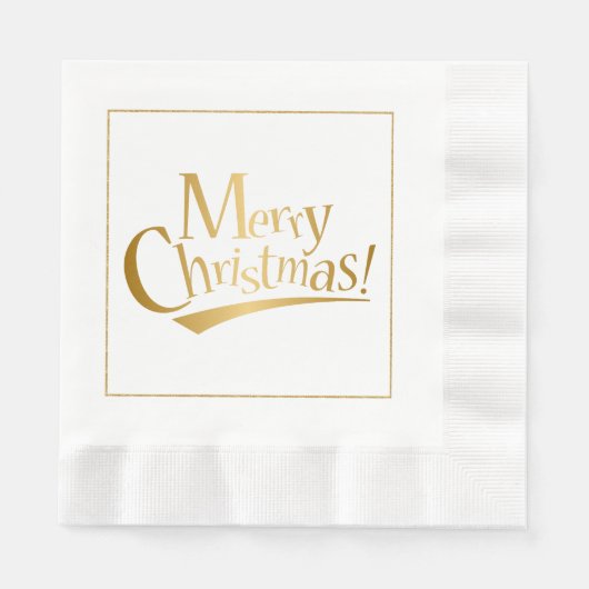 Gold Merry-kerstpapier Napkins Servet (Voorkant)