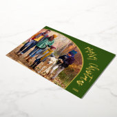 Gold Merry-kerstscript Folie Feestdagenkaart (Gedraaid)