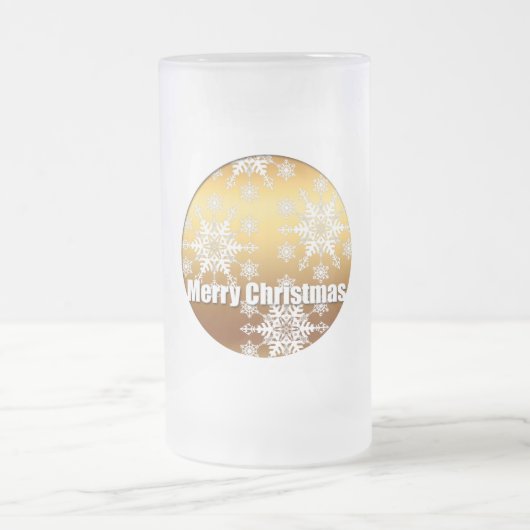 Gold Merry-kerstsnowflakes, bevroren G-Mok Matglas Bierpul (Center)