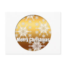 Gold Merry kerstsnowflakes H Briefkaart