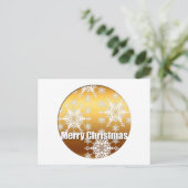 Gold Merry kerstsnowflakes H Briefkaart (Staand voorkant)