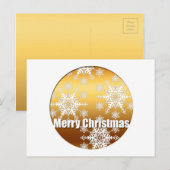 Gold Merry kerstsnowflakes H Briefkaart (Voorkant / Achterkant)