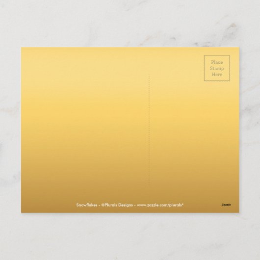 Gold Merry kerstsnowflakes H Briefkaart (Achterkant)