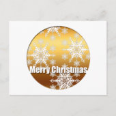 Gold Merry kerstsnowflakes H Briefkaart (Voorkant)