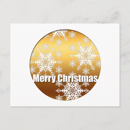 Gold Merry kerstsnowflakes H Briefkaart (Voorkant)