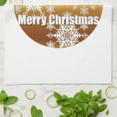 Gold Merry-kerstsnowflakes keukenhanddoeken (Gevouwen)