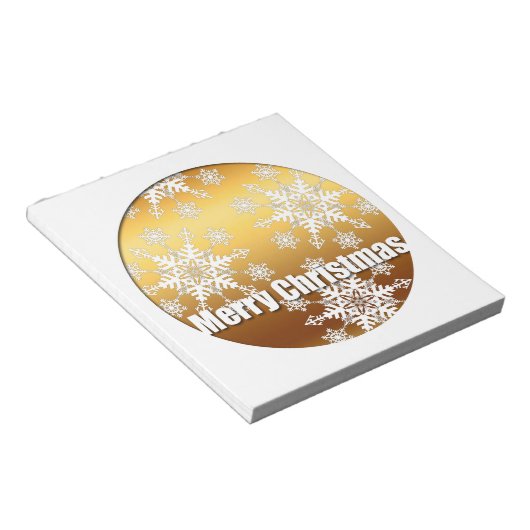 Gold Merry-kerstsnowflakes - Notitieblok (Schuin)