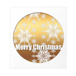 Gold Merry-kerstsnowflakes - Notitieblok