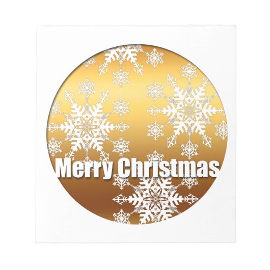 Gold Merry-kerstsnowflakes - Notitieblok (Voorkant)