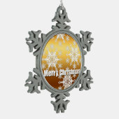 Gold Merry-kerstsnowflakes - Ornament (Links)