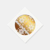 Gold Merry-kerstsnowflakes papier servet 1 (Hoek)