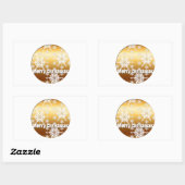Gold Merry-kerstsnowflakes - Rechthoekige Sticker (Vel)