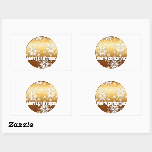 Gold Merry-kerstsnowflakes - Rechthoekige Sticker (Vel)