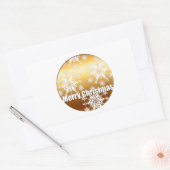 Gold Merry-kerstsnowflakes - Rechthoekige Sticker (Envelop)