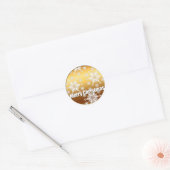 Gold Merry-kerstsnowflakes - Ronde Sticker (Envelop)