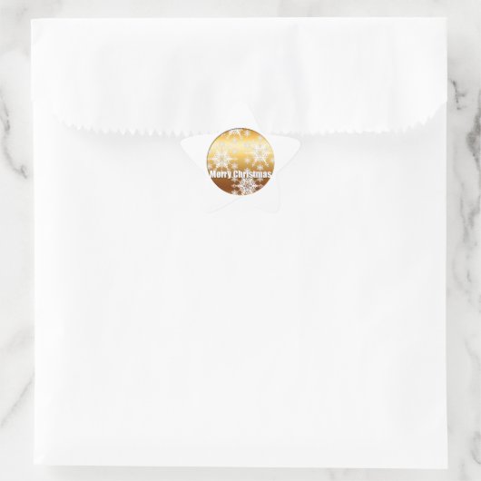 Gold Merry-kerstsnowflakes - Ster Sticker (Tas)