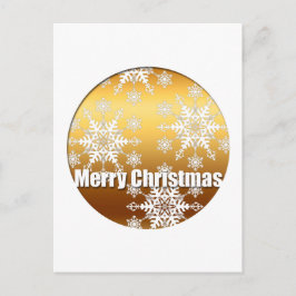 Gold Merry kerstsnowflakes tegen Briefkaart