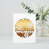 Gold Merry kerstsnowflakes tegen Briefkaart (Staand voorkant)