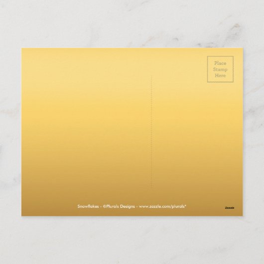 Gold Merry kerstsnowflakes tegen Briefkaart (Achterkant)