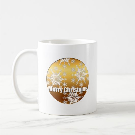 Gold Merry kerstsnowflakes witte Mok (Links)