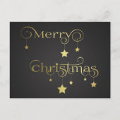 Gold Merry kerststars Holiday Briefkaart (Voorkant)