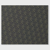 Gold Merry-kerststerren Cadeaupapier (Vlak)