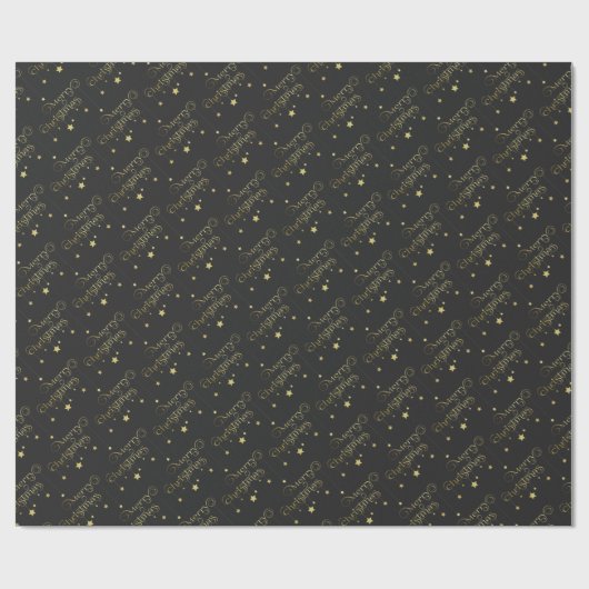 Gold Merry-kerststerren Cadeaupapier (Vlak)