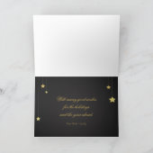 Gold Merry-kerststerren Feestdagen Kaart (Binnen)