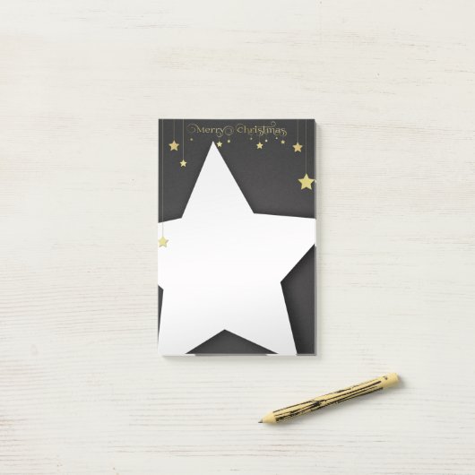 Gold Merry-kerststerren Post-it® Notes (Op bureau)