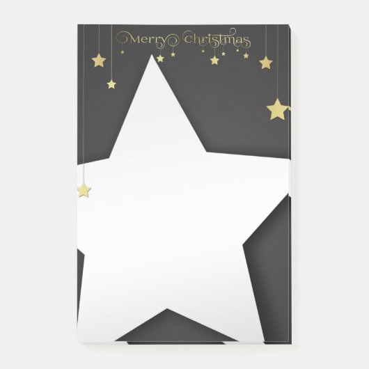 Gold Merry-kerststerren Post-it® Notes (Voorkant)