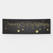 Gold Merry-kerststerren Spandoek (Horizontaal)