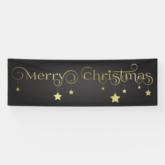 Gold Merry-kerststerren Spandoek (Horizontaal)