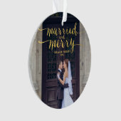 GOLD MERRY & MARRIED | FOTO HOLIDAY ORNAMENT (voorkant)