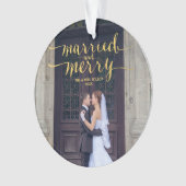 GOLD MERRY & MARRIED | FOTO HOLIDAY ORNAMENT (voorkant)