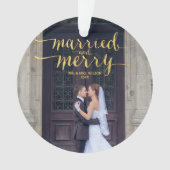 GOLD MERRY & MARRIED | FOTO HOLIDAY ORNAMENT (voorkant)