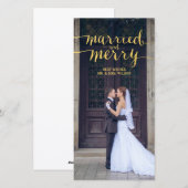 GOLD MERRY & MARRIED | HOLIDAIRE FOTOKAART FEESTDAGENKAART (Voorkant / Achterkant)