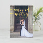 GOLD MERRY & MARRIED | HOLIDAIRE FOTOKAART FEESTDAGENKAART (Staand voorkant)