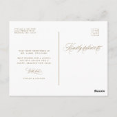 Gold Merry & Married Newly Weds Kerstfoto Briefkaart (Achterkant)