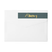 Gold Merry Mistletoe Christmas Vakantie Adres (Achterkant)