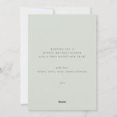 Gold MERRY Modern Photo Collage Holiday Kaart Sage (Achterkant)