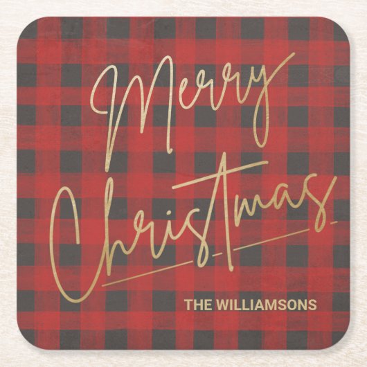 Gold Merry Red Buffalo Kartonnen Onderzetters (Voorkant)