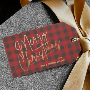 Gold Merry Red Buffalo Pset Cadeaulabel