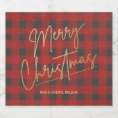 Gold Merry Red Buffalo Pset Sparkling Wijnetiket (Enkel label)