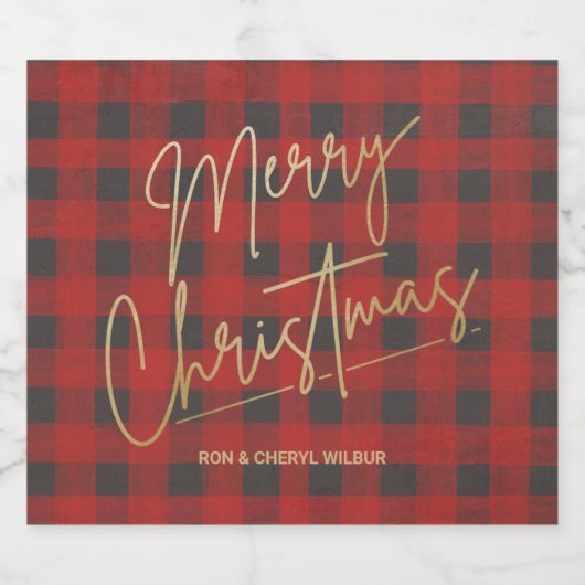 Gold Merry Red Buffalo Pset Sparkling Wijnetiket (Enkel label)