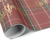 Gold Merry Red Green Pset Cadeaupapier (Rol Hoek)