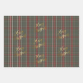 Gold Merry Red Green Pset Inpakpapier Vel (Voorkant)