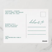 GOLD Merry | Rode gradiënt Happy kerstfoto Folie Feestdagen Briefkaart (Achterkant)